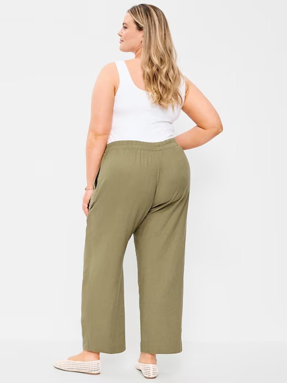 Old Navy High-Waisted Linen-Blend Wide-Leg Pants NWOT Large Tall - Picture 8 of 8